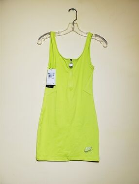 Nike Air Bodycon Tight Fit Neon Green Dress Size XS